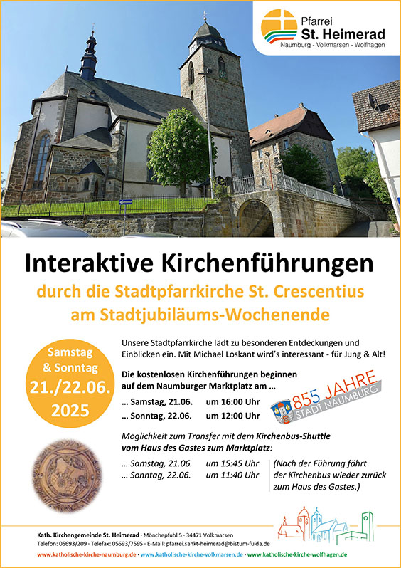 Interaktive Kirchenführungen am Jubiläumswochenende der Stadt Naumburg